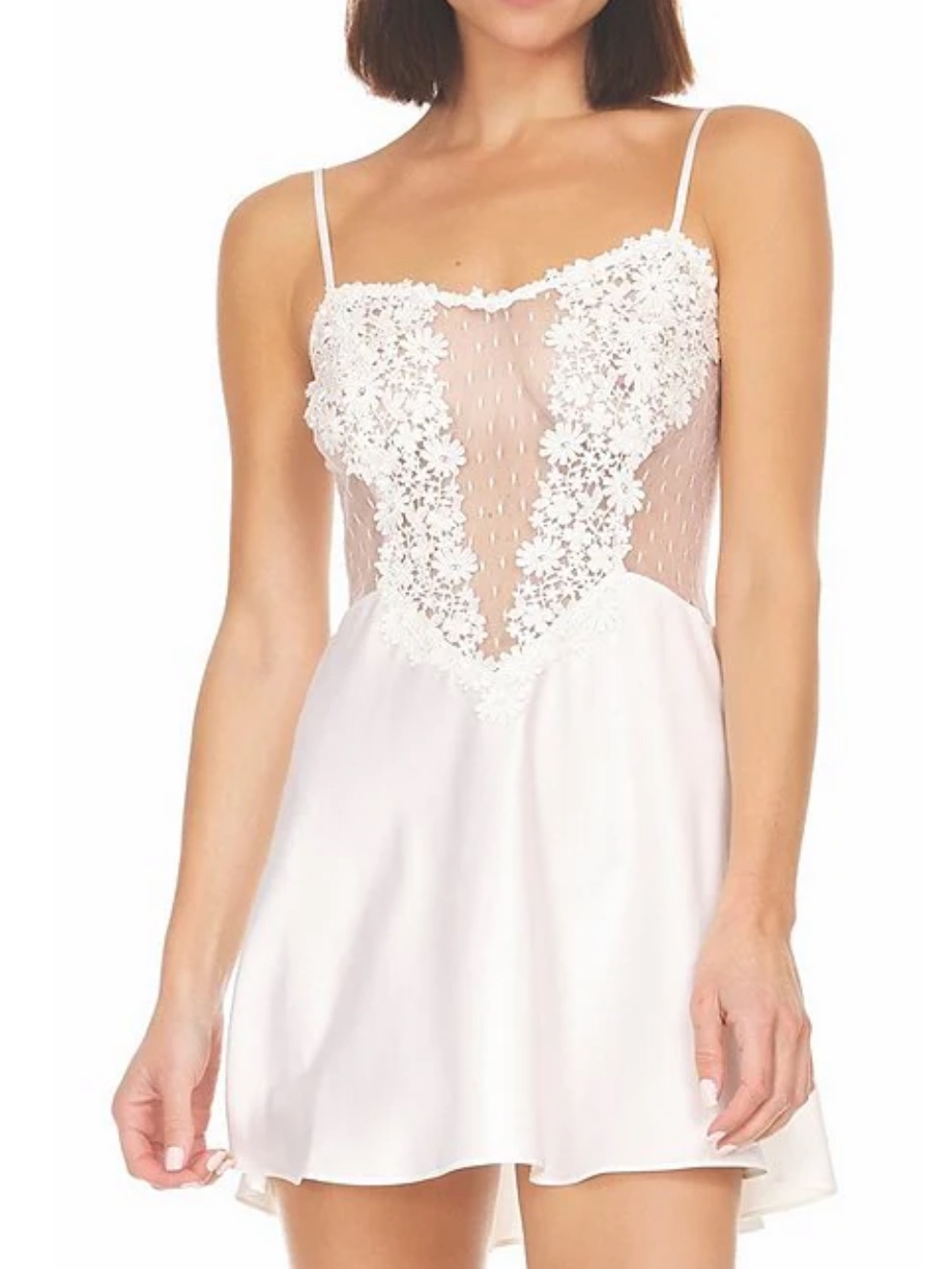 Nwt Showstopper Lace Semi-Sweetheart Neck Spaghetti Strap Chemise